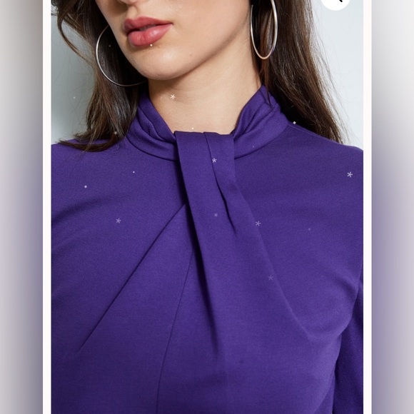 Double knit body skimming silhouette, Twist neckline & three-quarter sleeve. NWT - Picture 5 of 6